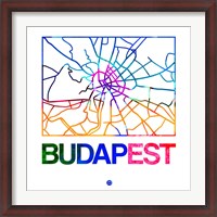 Framed Budapest Watercolor Street Map