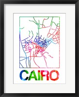 Framed Cairo Watercolor Street Map