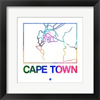 Framed Cape Town Watercolor Street Map