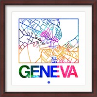 Framed Geneva Watercolor Street Map