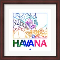 Framed Havana Watercolor Street Map