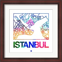 Framed Istanbul Watercolor Street Map
