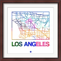 Framed Los Angeles Watercolor Street Map