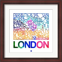 Framed London Watercolor Street Map
