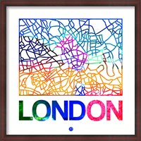 Framed London Watercolor Street Map