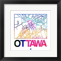 Framed Ottawa Watercolor Street Map