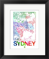 Framed Sydney Watercolor Street Map