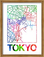Framed Tokyo Watercolor Street Map