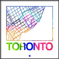 Framed Toronto Watercolor Street Map