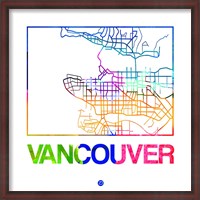 Framed Vancouver Watercolor Street Map