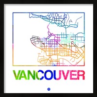 Framed Vancouver Watercolor Street Map