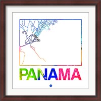 Framed Panama Watercolor Street Map