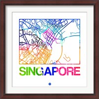 Framed Singapore Watercolor Street Map