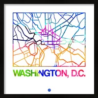 Framed Washington D.C. Watercolor Street Map