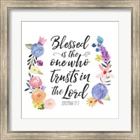Framed Floral Bible Verse I
