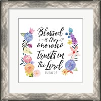 Framed Floral Bible Verse I