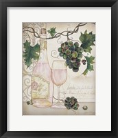 Framed 'Chateau Plout Wine-A' border=