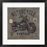 Framed 'Motorcycle Speedway I' border=