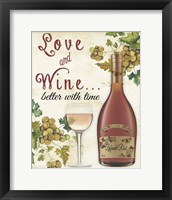 Framed 'Love and Wine' border=