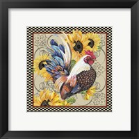 Framed 'Country Time Rooster - B' border=