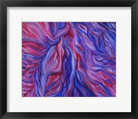Framed Pink And Blue Flower Abstract