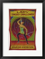 Framed Lady Sword Swallower