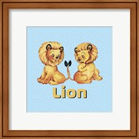 Framed 'Cute Baby Lions' border=