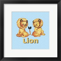 Framed 'Cute Baby Lions' border=