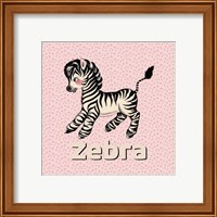 Framed 'Cute Baby Zebra' border=