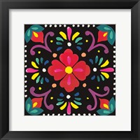 Framed Floral Fiesta Tile XII