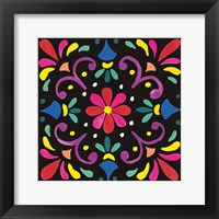 Framed Floral Fiesta Tile III