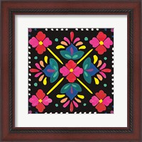 Framed Floral Fiesta Tile I