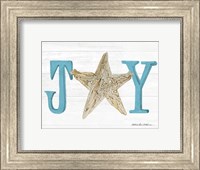 Framed Coastal Holiday Ornament X Joy