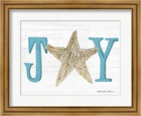 Framed Coastal Holiday Ornament X Joy