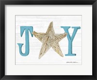 Framed Coastal Holiday Ornament X Joy