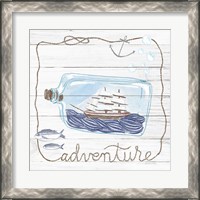 Framed 'Ship in a Bottle Adventure Shiplap' border=