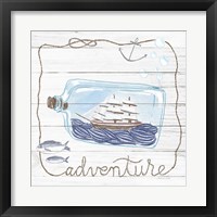 Framed 'Ship in a Bottle Adventure Shiplap' border=