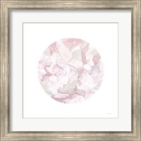Framed Leafy Abstract Circle II Blush Gray