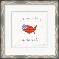 Framed 'USA Cuties II Shiplap' border=