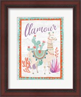 Framed Lovely Llamas II Llamour