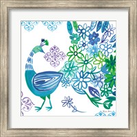 Framed Jewel Peacocks I