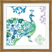 Framed Jewel Peacocks II