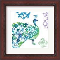 Framed Jewel Peacocks II