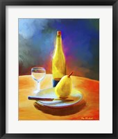 Framed Wine And Pear