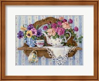 Framed Pansies and Lace