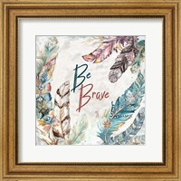 Framed Tribal Feathers Square I