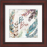 Framed Tribal Feathers Square I