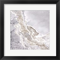 Framed Silver and Grey Mineral Abstract