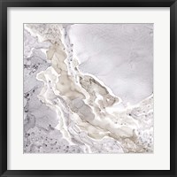 Framed Silver and Grey Mineral Abstract