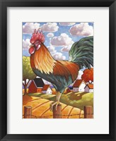 Framed Rooster Country